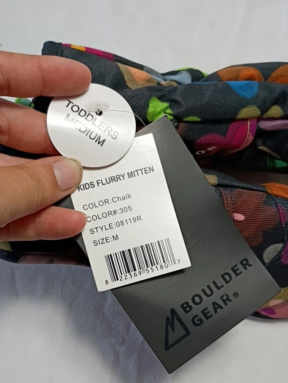 NWT Boulder Gear Toddler Girls Medium Flurry Chalk Floral Print Mittens Winter